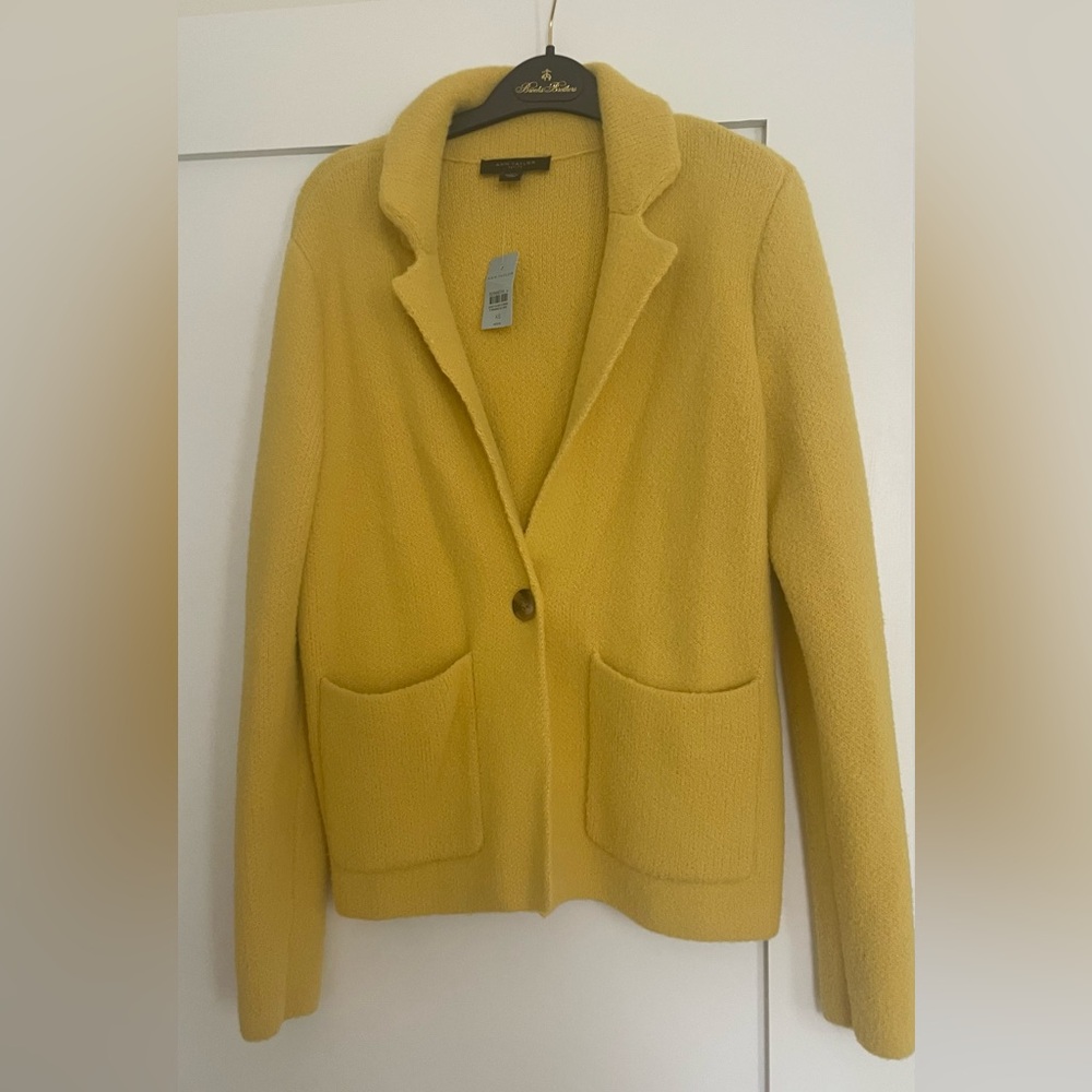 Ann Taylor Yellow Blazer with Notched Lapels